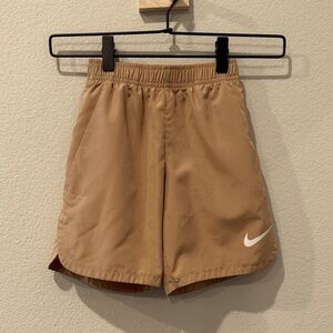 Nike Tan Sports Shorts with pockets Size 5-6 Y Medium